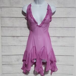 Victoria's Secret Pinkish Purple Sheer Strap Asymmetrical Lingerie Small